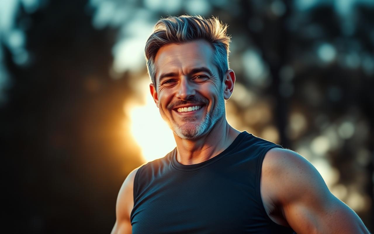 Confident energetic man after using Titan RX